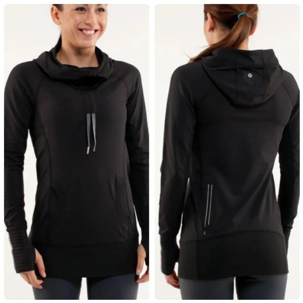 Lululemon Run: Stay On Course Pullover in Black Size 8
